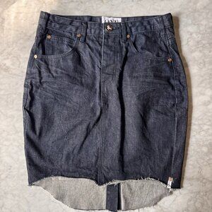 One Teaspoon High Waist Distressed Raw Hem Denim Skirt Size 30 Fall Outfit